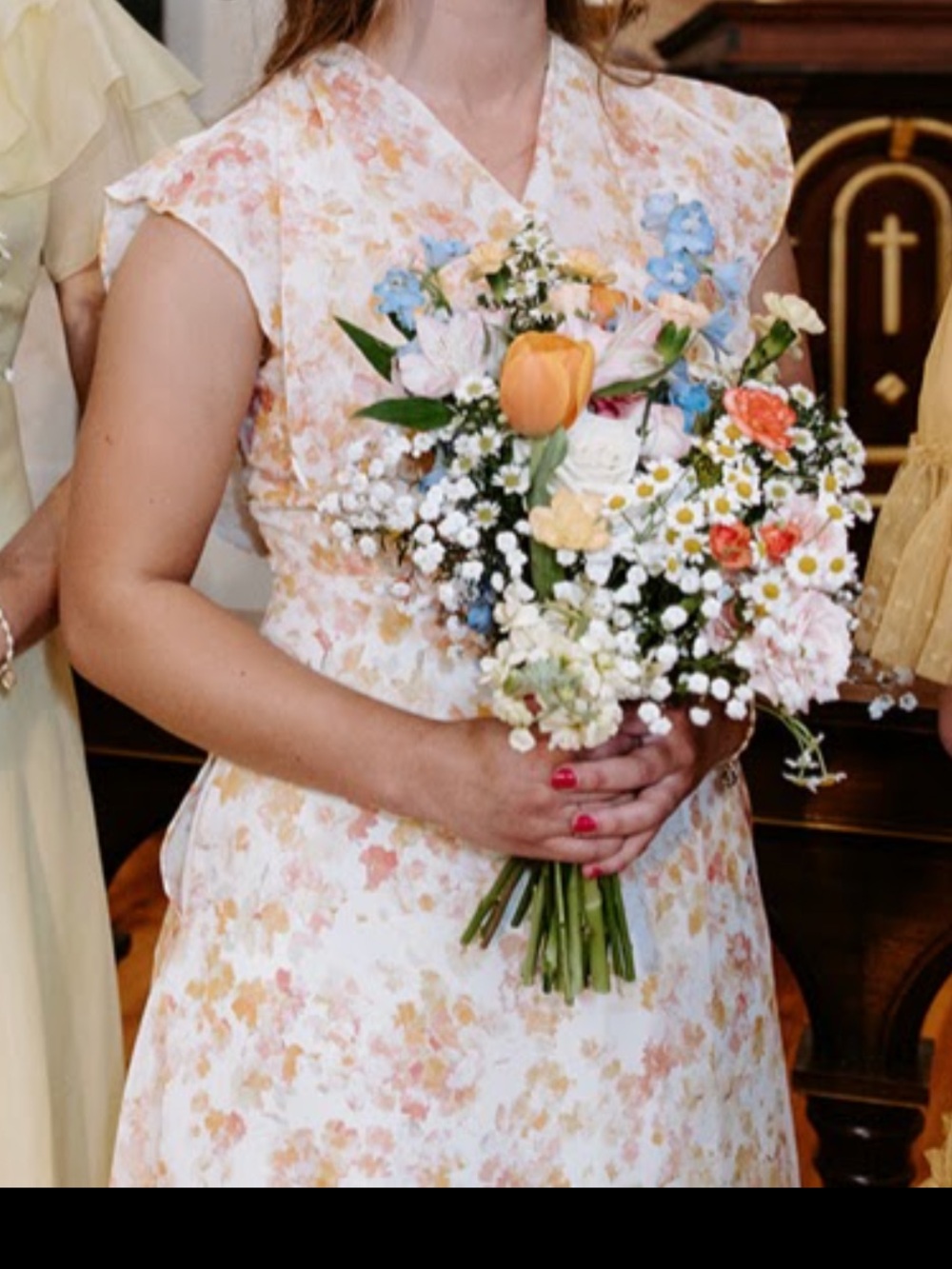 Birdy Grey Floral Maxi Dress in Cream, Pink and Yellow - Picture 4 of 6